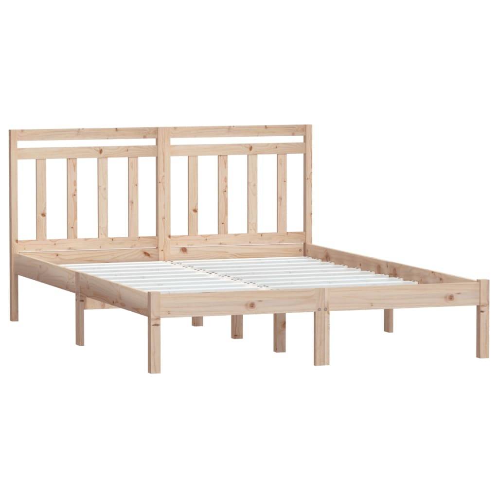 vidaXL Massivholzbett 135x190 cm
