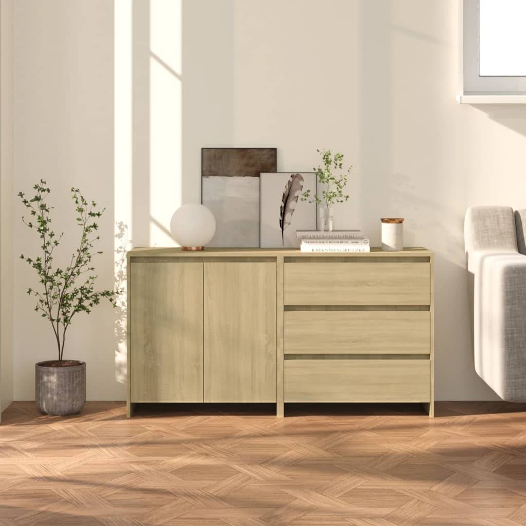 vidaXL 2-tlg. Sideboard Sonoma-Eiche Holzwerkstoff
