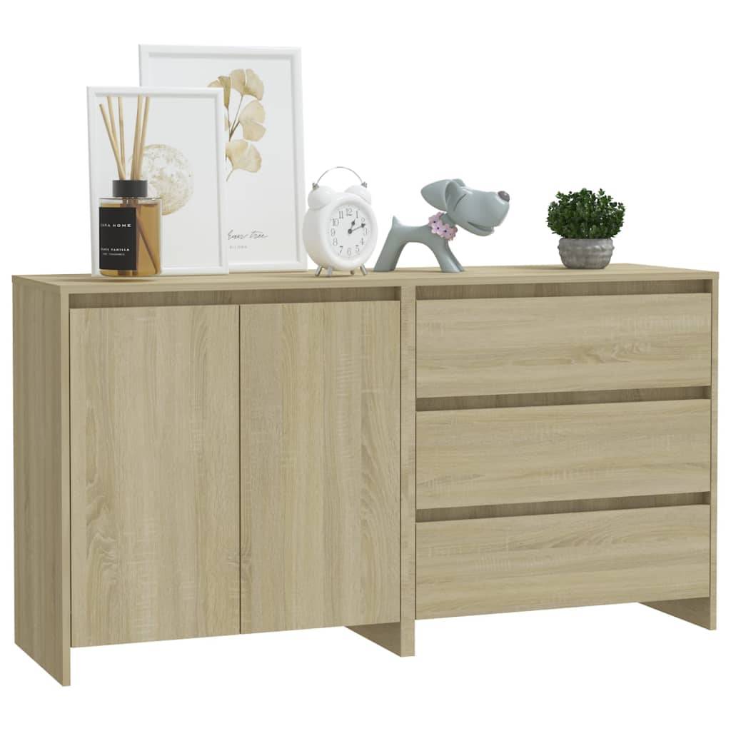 vidaXL 2-tlg. Sideboard Sonoma-Eiche Holzwerkstoff