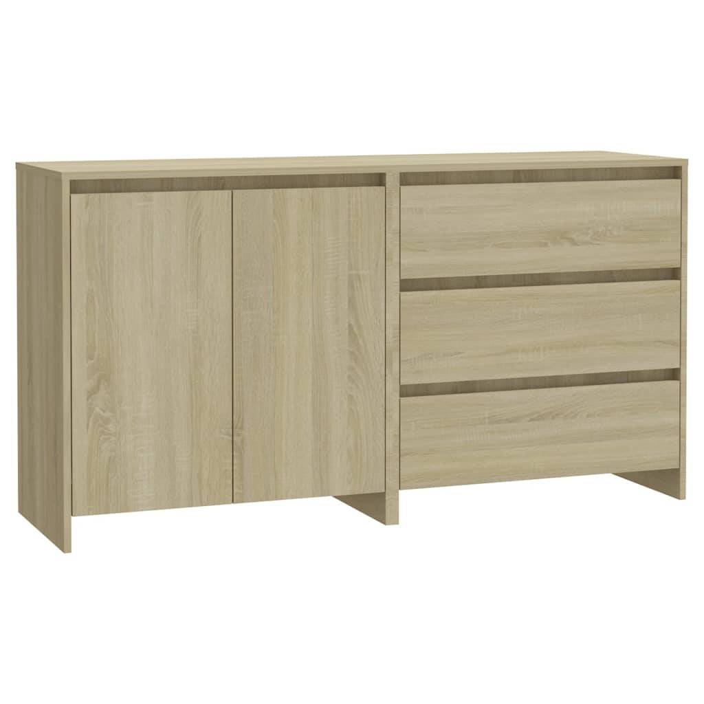 vidaXL 2-tlg. Sideboard Sonoma-Eiche Holzwerkstoff