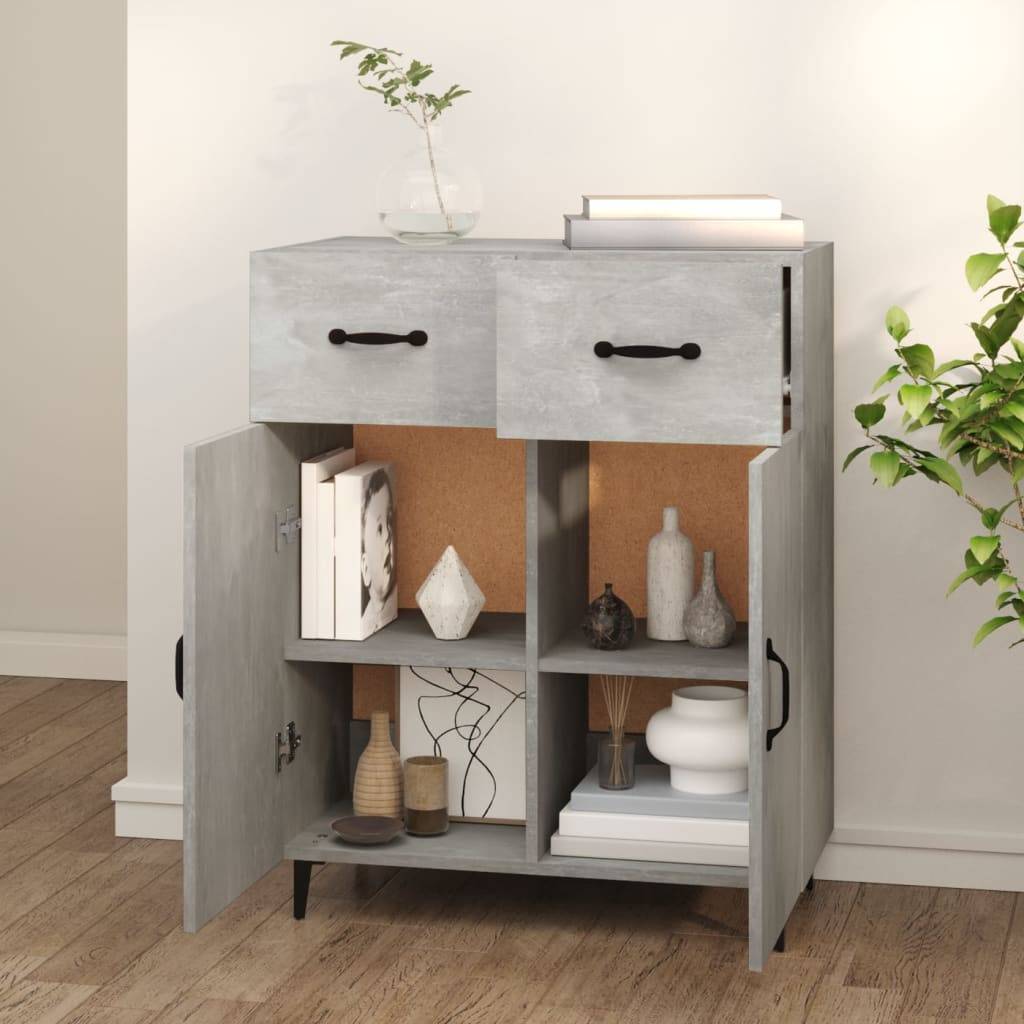 vidaXL Sideboard Betongrau 69,5x34x90 cm Holzwerkstoff