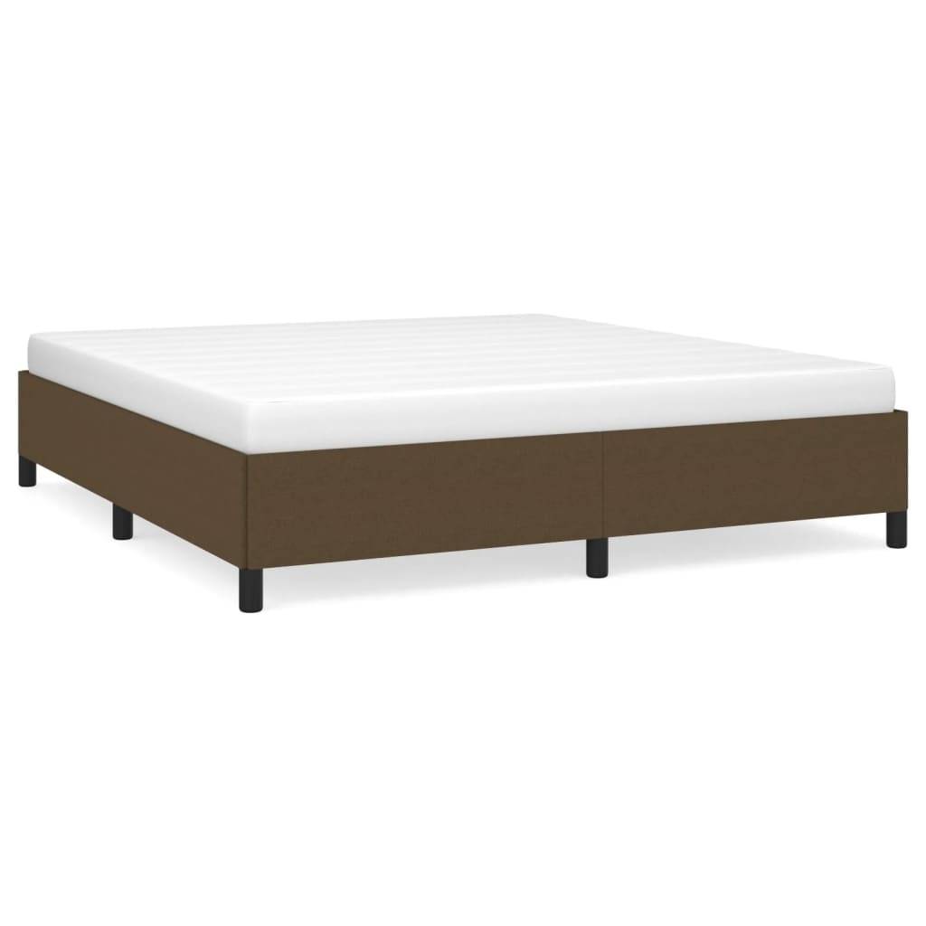 vidaXL Bettgestell ohne Matratze Dunkelbraun 160x200 cm Stoff