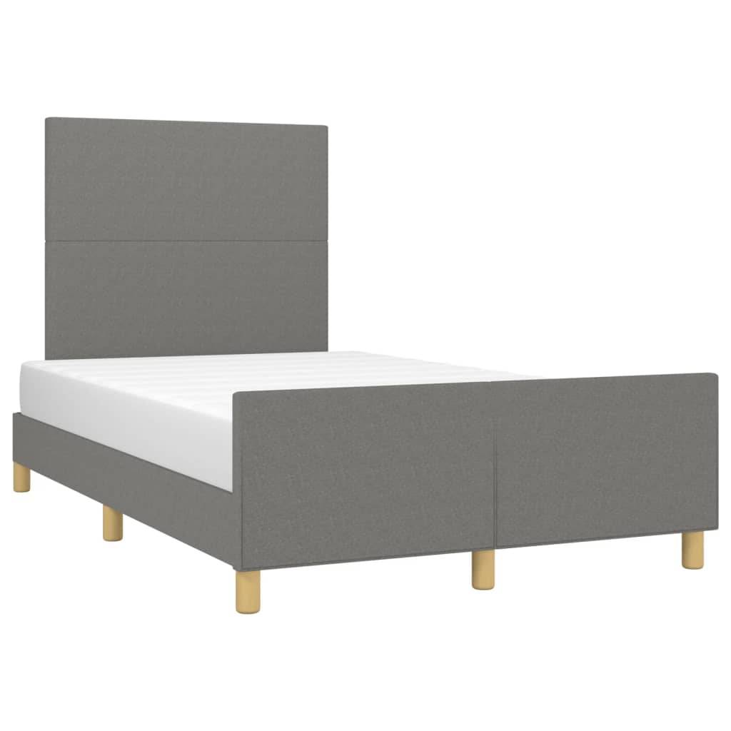 vidaXL Bettgestell ohne Matratze Dunkelgrau 120x200 cm Stoff