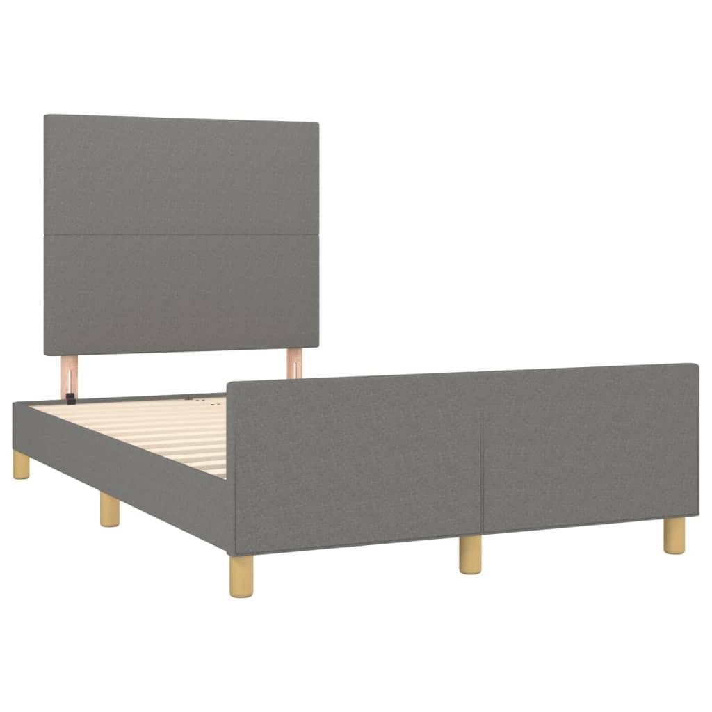 vidaXL Bettgestell ohne Matratze Dunkelgrau 120x200 cm Stoff