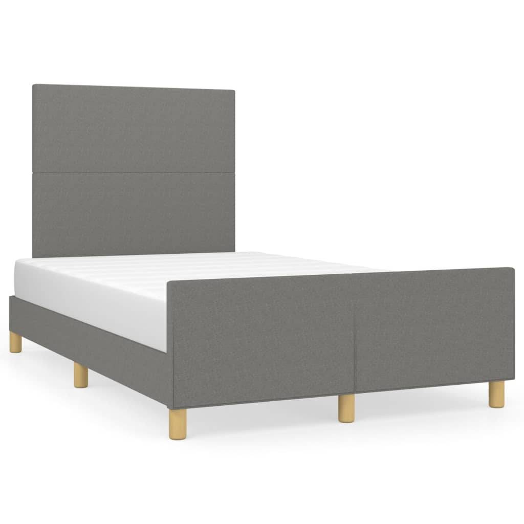 vidaXL Bettgestell ohne Matratze Dunkelgrau 120x200 cm Stoff