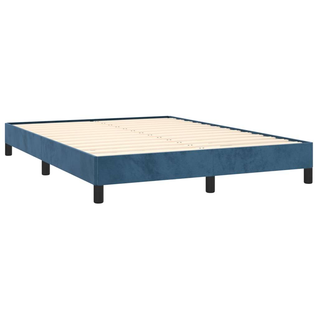 vidaXL Bettgestell ohne Matratze Dunkelblau 140x200 cm Samt
