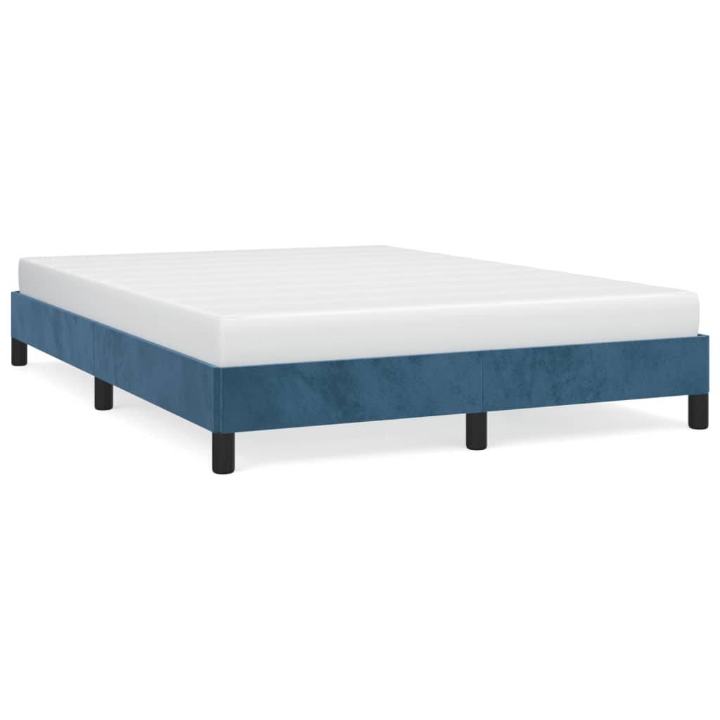 vidaXL Bettgestell ohne Matratze Dunkelblau 140x200 cm Samt