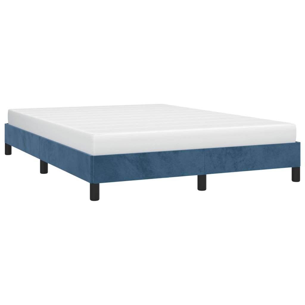 vidaXL Bettgestell ohne Matratze Dunkelblau 140x200 cm Samt