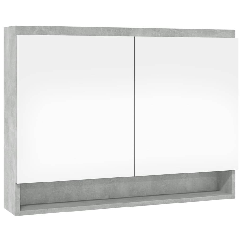 vidaXL Spiegelschrank fürs Bad 80x15x60 cm MDF Betongrau