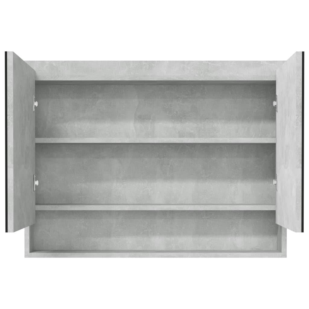 vidaXL Spiegelschrank fürs Bad 80x15x60 cm MDF Betongrau