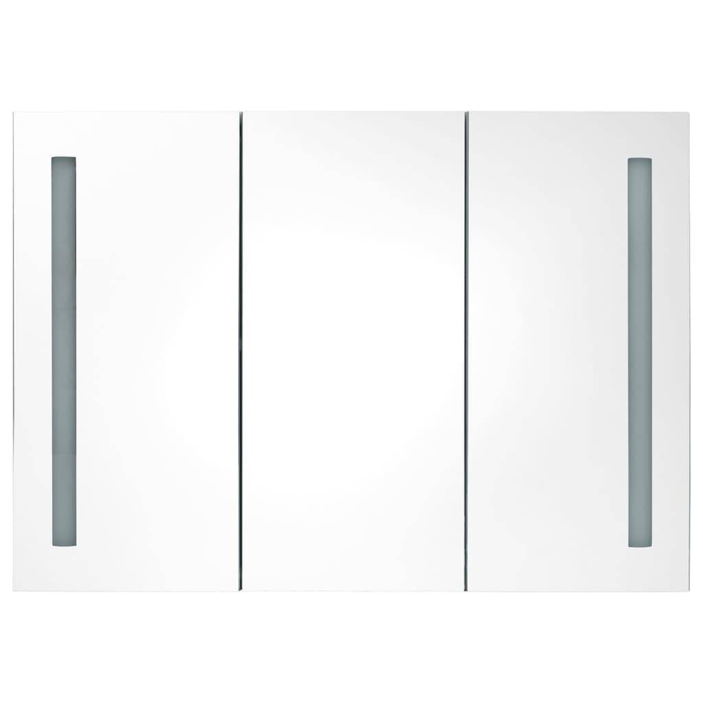 vidaXL LED-Bad-Spiegelschrank 89x14x62 cm Eichen-Optik