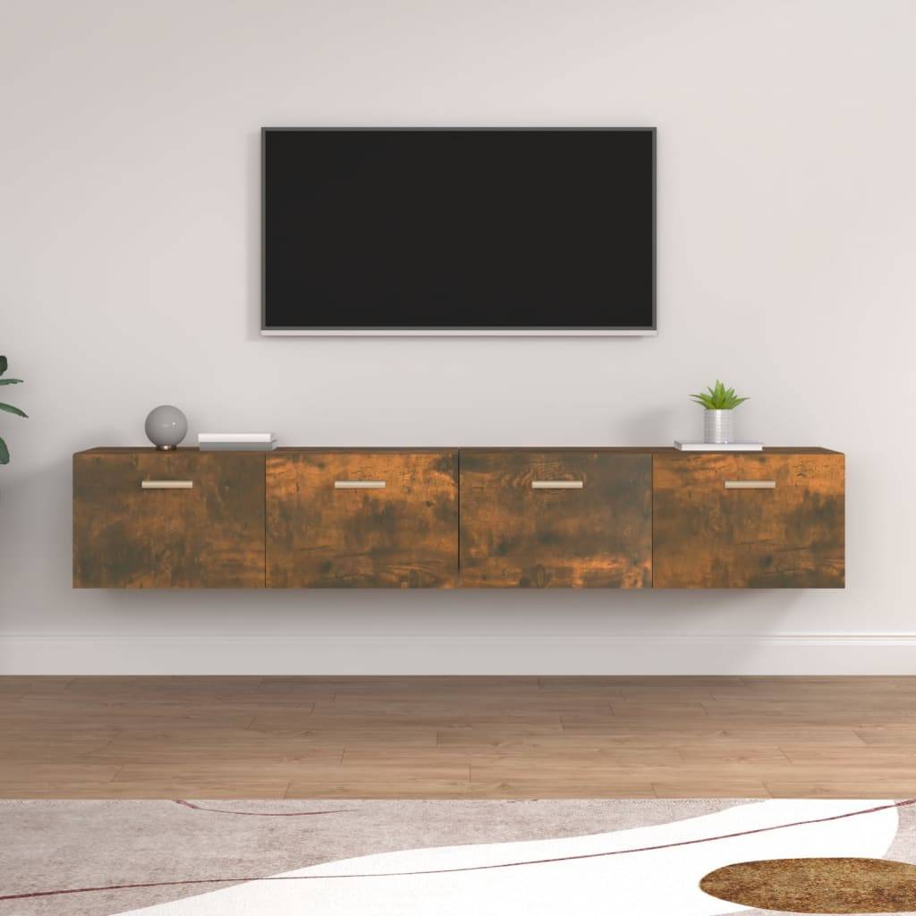 vidaXL Wandschränke 2 Stk. Räuchereiche 100x36,5x35 cm Holzwerkstoff