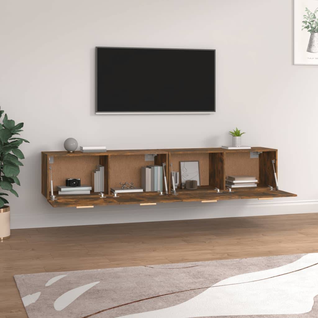 vidaXL Wandschränke 2 Stk. Räuchereiche 100x36,5x35 cm Holzwerkstoff