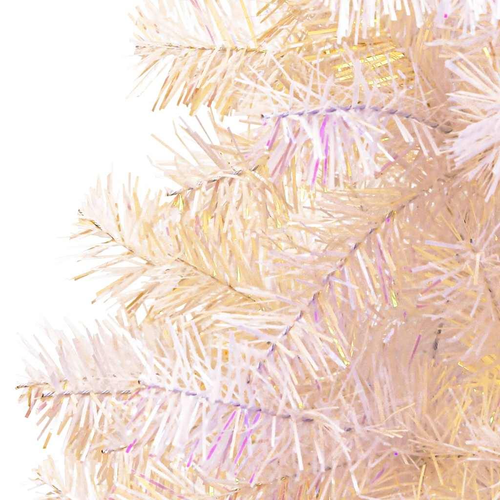 vidaXL Künstlicher Weihnachtsbaum Schillernde Spitzen Weiß 180 cm PVC
