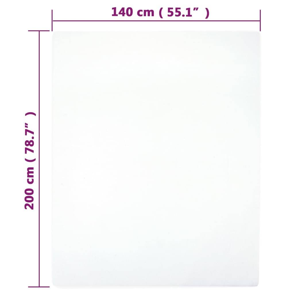 vidaXL Spannbettlaken 2 Stk. Jersey Weiß 140x200 cm Baumwolle