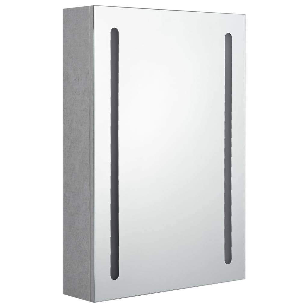 vidaXL LED-Spiegelschrank fürs Bad Betongrau 50x13x70 cm
