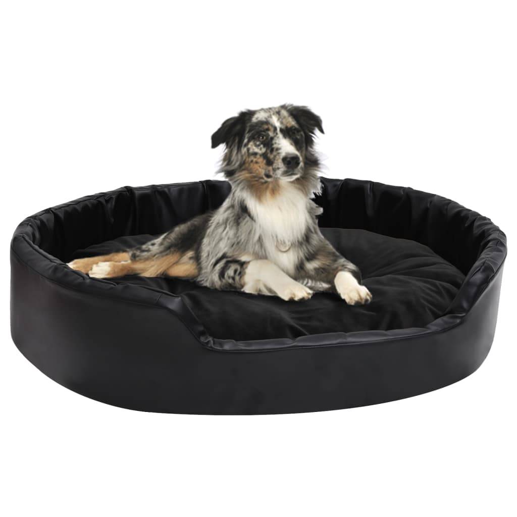 vidaXL Hundebett Schwarz 90x79x20 cm Plüsch und Kunstleder