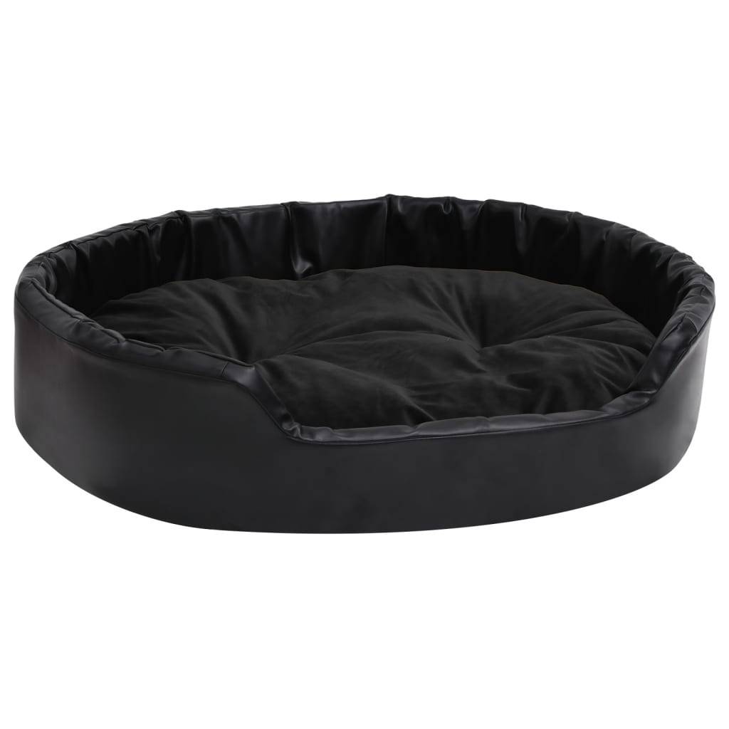 vidaXL Hundebett Schwarz 90x79x20 cm Plüsch und Kunstleder