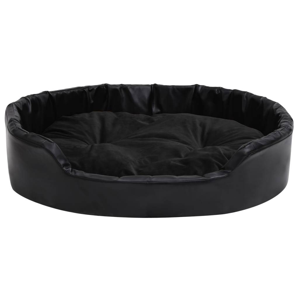 vidaXL Hundebett Schwarz 90x79x20 cm Plüsch und Kunstleder