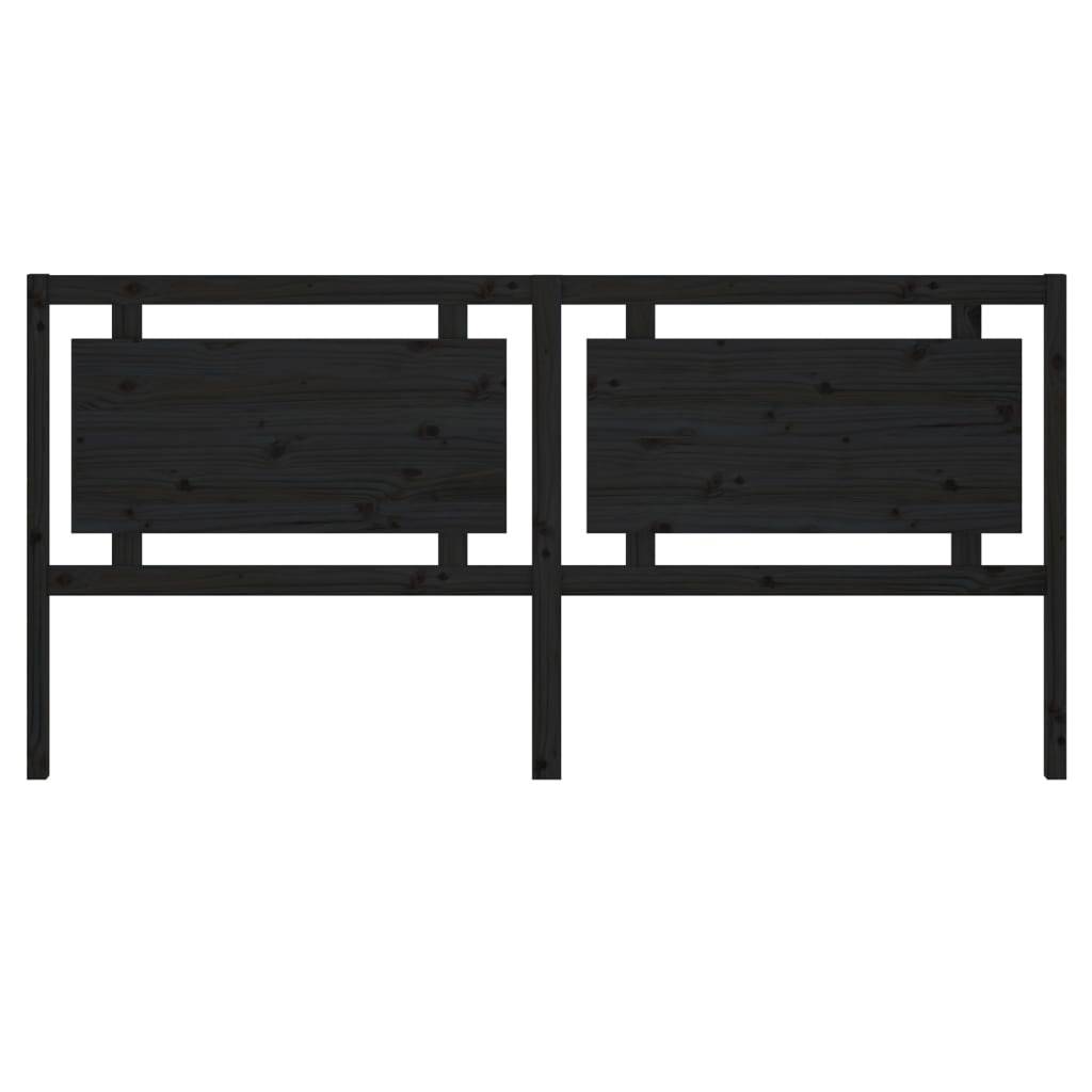 vidaXL Kopfteil Schwarz 205,5x4x100 cm Massivholz Kiefer