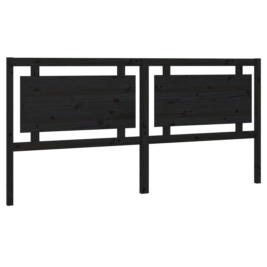 vidaXL Kopfteil Schwarz 205,5x4x100 cm Massivholz Kiefer