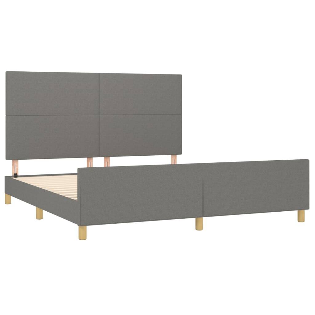 vidaXL Bettgestell ohne Matratze Dunkelgrau 160x200 cm Stoff