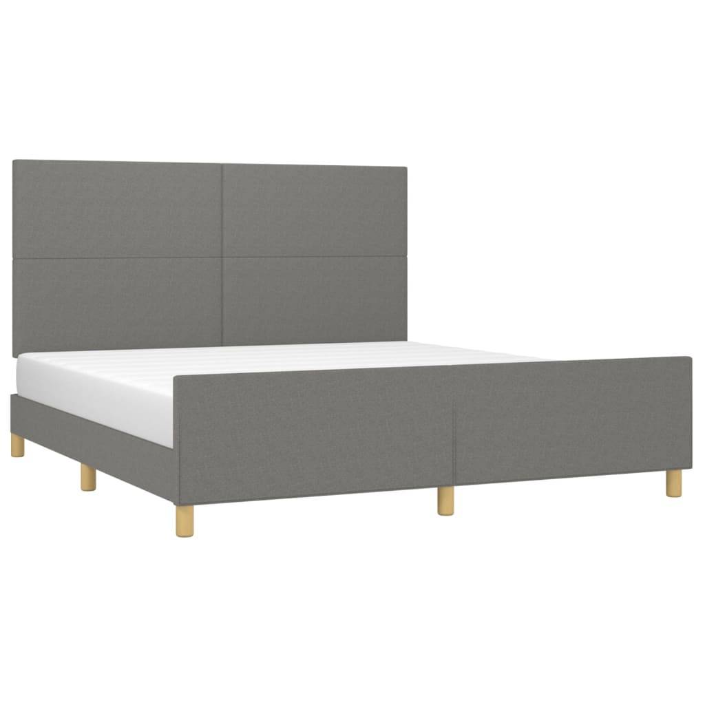vidaXL Bettgestell ohne Matratze Dunkelgrau 160x200 cm Stoff