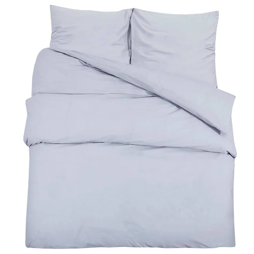 vidaXL Bettwäsche-Set Grau 200x220 cm Baumwolle