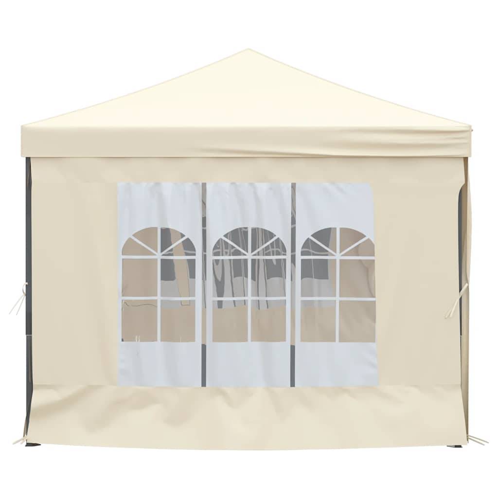 vidaXL Partyzelt Faltbar mit Seitenwänden Creme 3x6 m