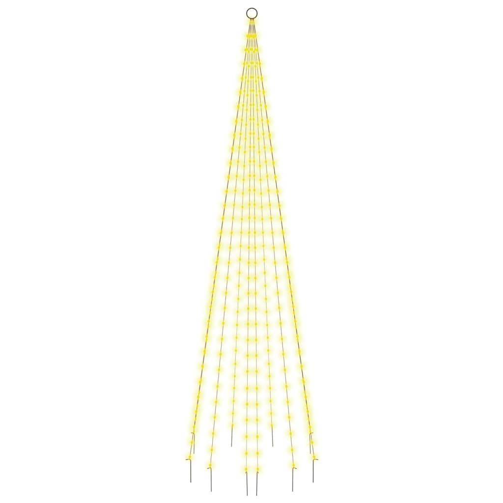 vidaXL LED-Weihnachtsbaum für Fahnenmast Warmweiß 310 LEDs 300 cm