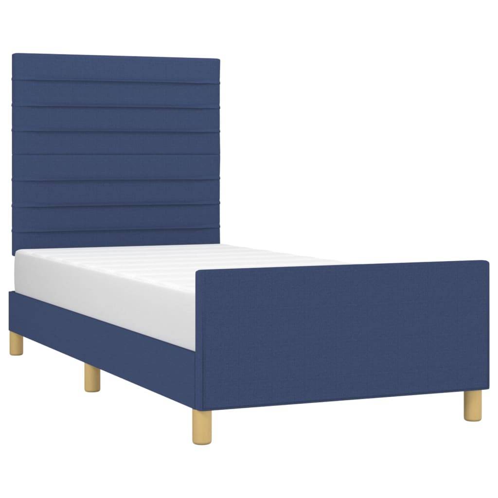 vidaXL Bettgestell ohne Matratze Blau 80x200 cm Stoff