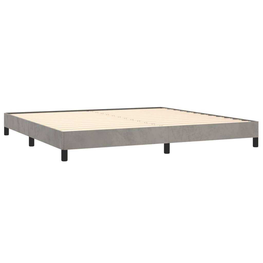 vidaXL Bettgestell ohne Matratze Hellgrau 200x200 cm Samt