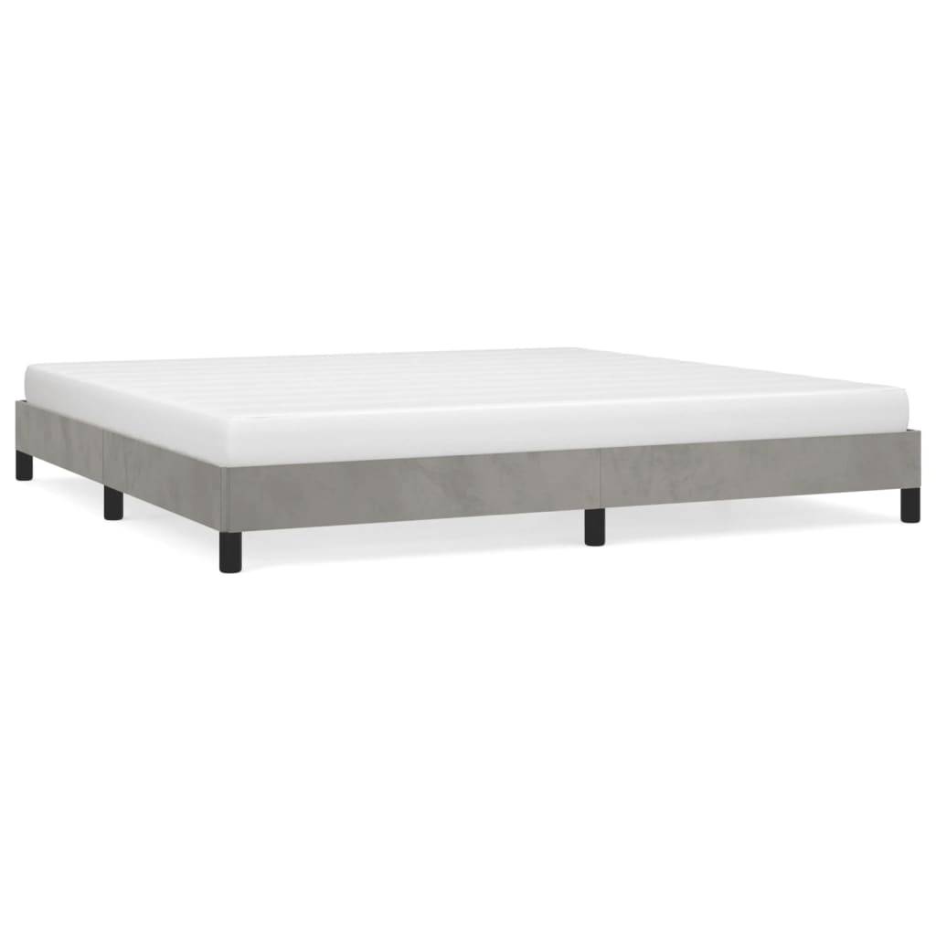 vidaXL Bettgestell ohne Matratze Hellgrau 200x200 cm Samt