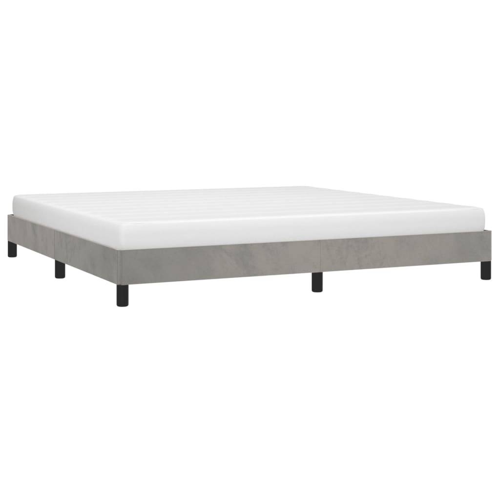 vidaXL Bettgestell ohne Matratze Hellgrau 200x200 cm Samt