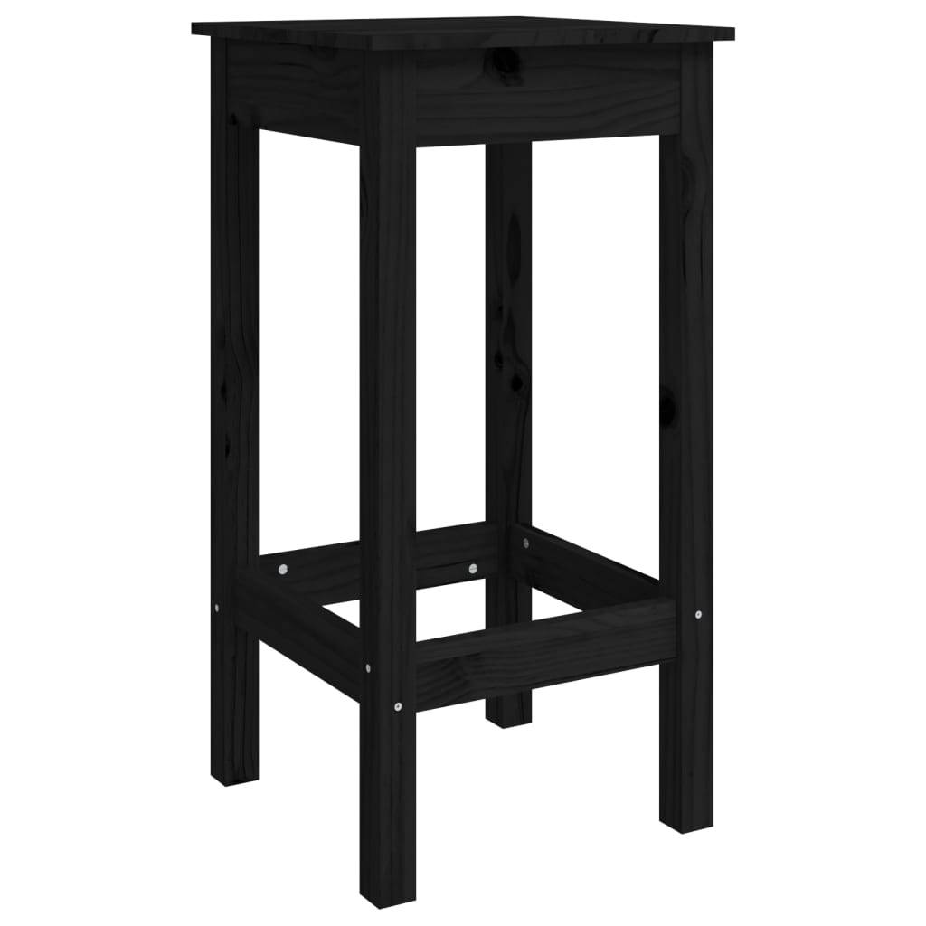 vidaXL Barstühle 2 Stk. Schwarz 40x40x78 cm Massivholz Kiefer