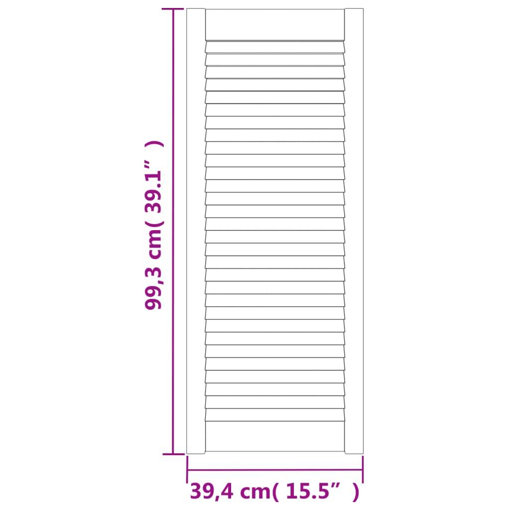 vidaXL Schranktüren Lamellen-Design 4 Stk Weiß 99,3x39,4 cm Massivholz