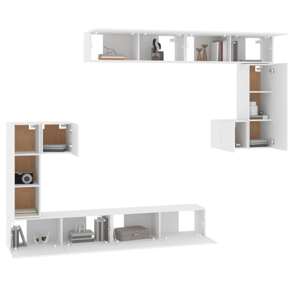 vidaXL TV-Wandschrank Weiß Holzwerkstoff