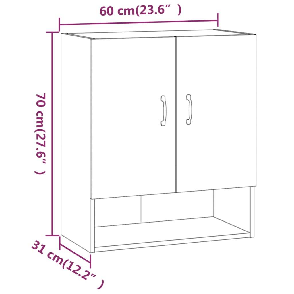vidaXL Wandschrank Räuchereiche 60x31x70 cm Holzwerkstoff
