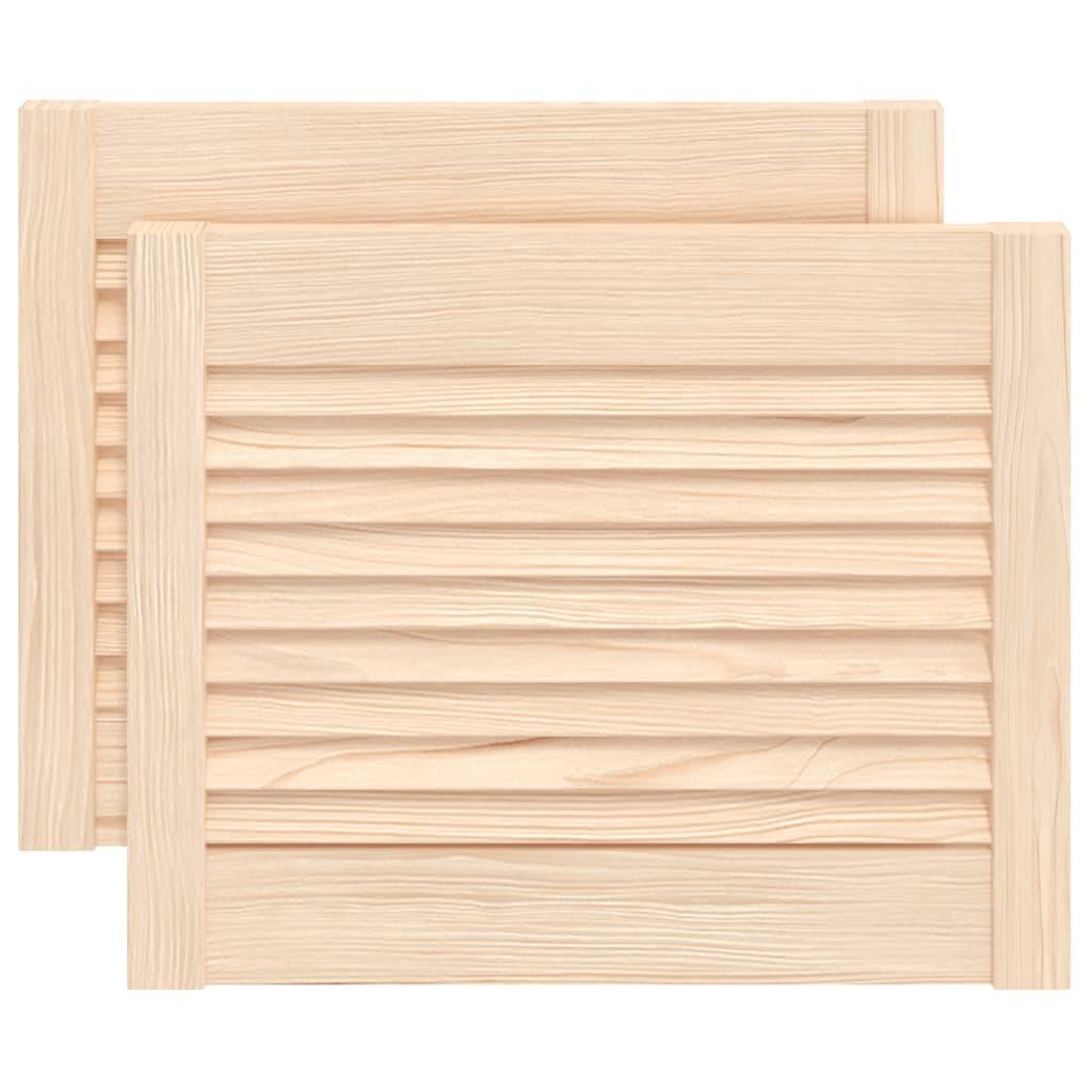 vidaXL Schranktüren Lamellen-Design 2 Stk. 39,5x49,4 cm Massivholz