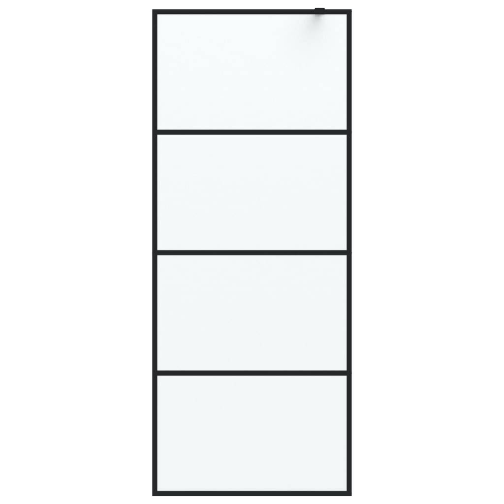 vidaXL Duschwand für Walk-In Dusche Schwarz 80x195 cm ESG Mattiert
