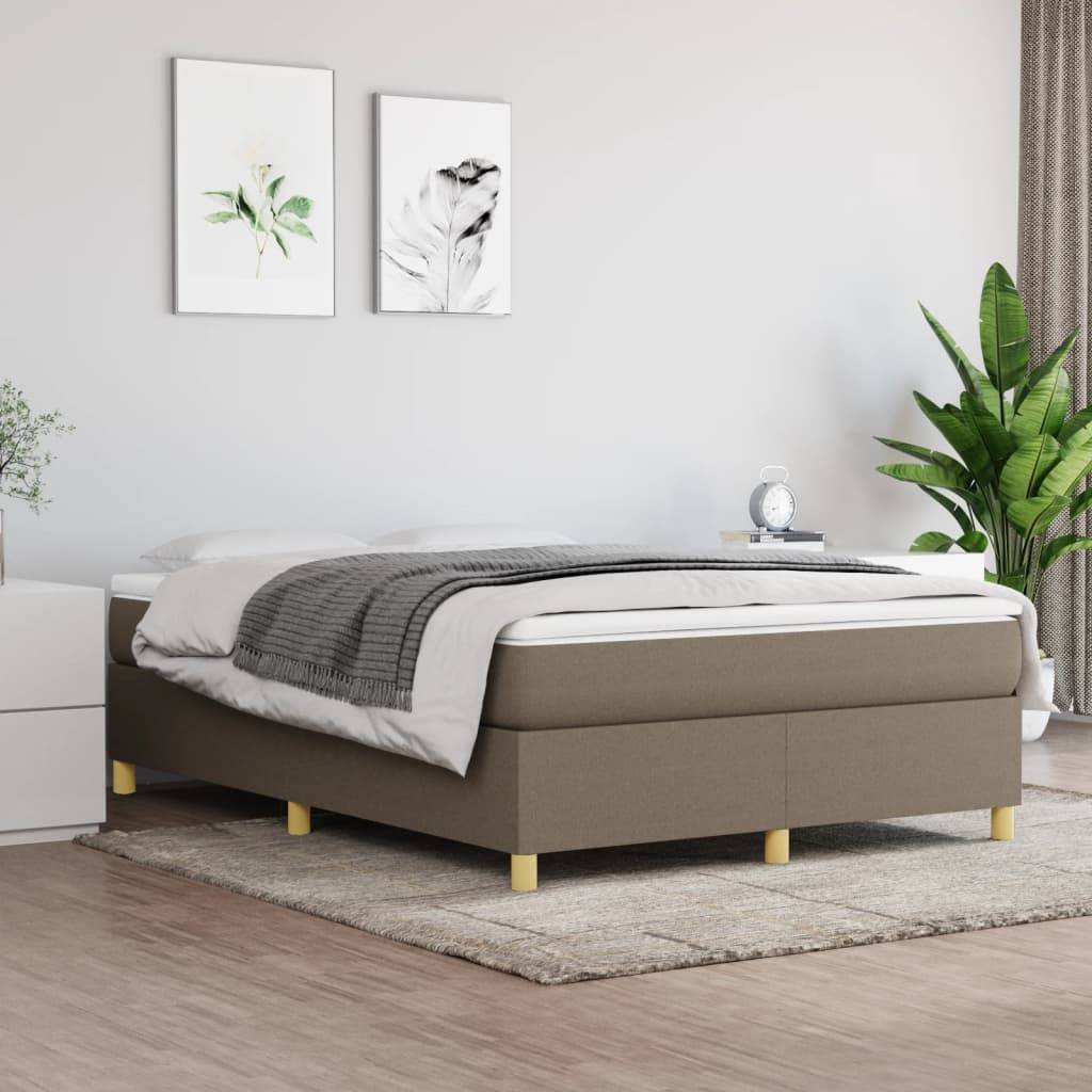 vidaXL Bettgestell ohne Matratze Taupe 140x200 cm Stoff