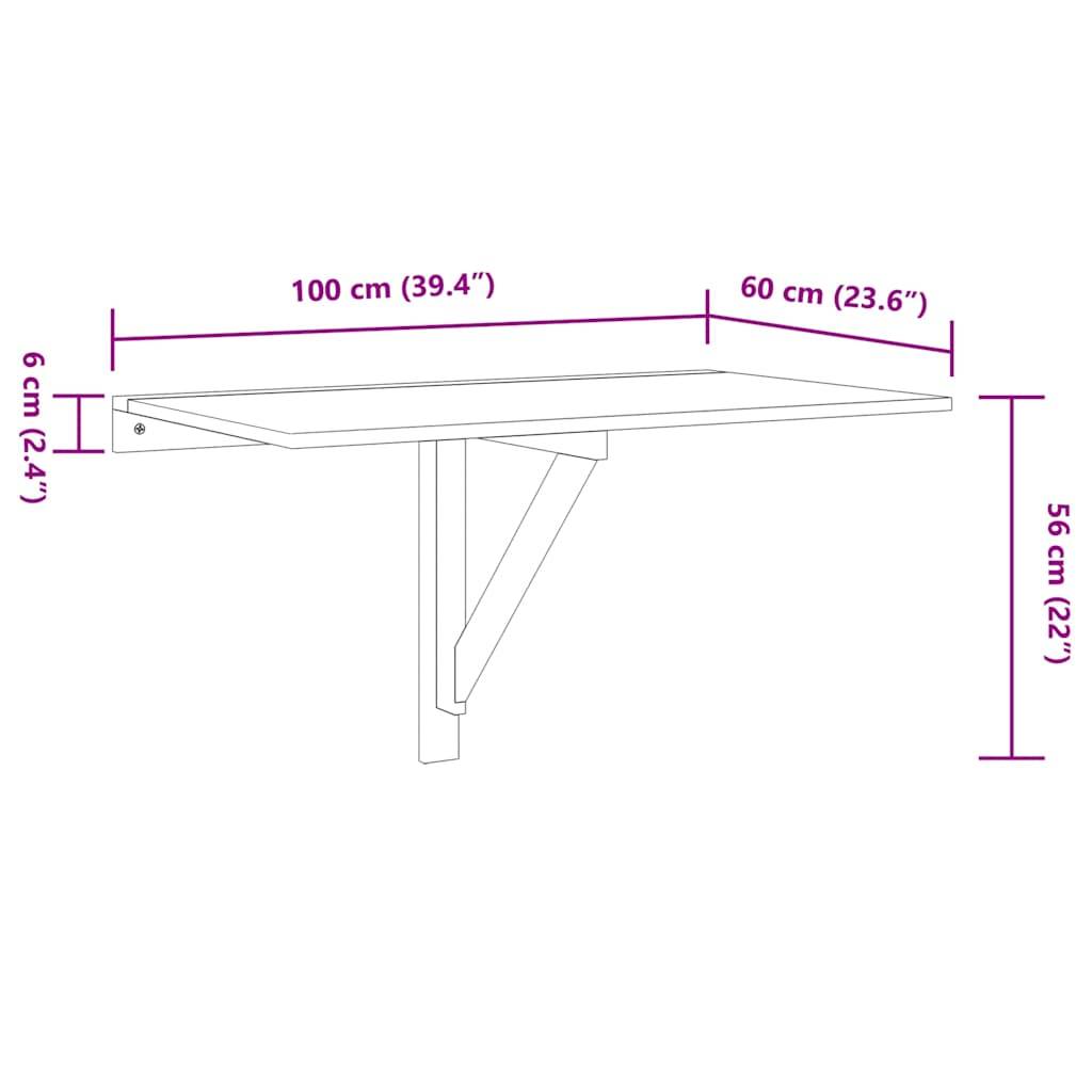 vidaXL Wand-Klapptisch Braun Eichen-Optik 100x60x56 cm Holzwerkstoff