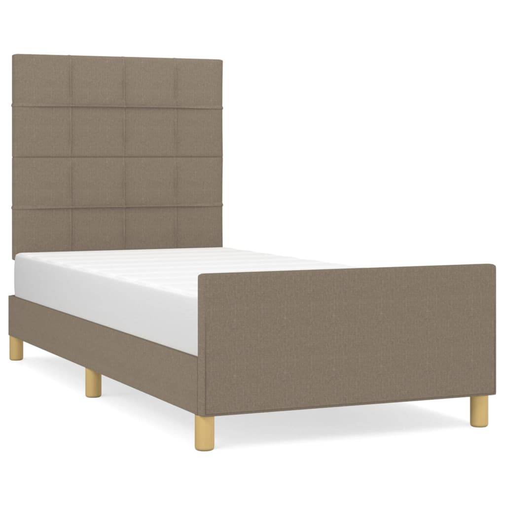 vidaXL Bettgestell ohne Matratze Taupe 100x200 cm Stoff