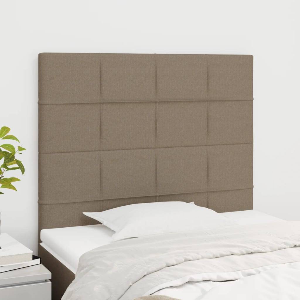 vidaXL Kopfteile 2 Stk. Taupe 90x5x78/88 cm Stoff