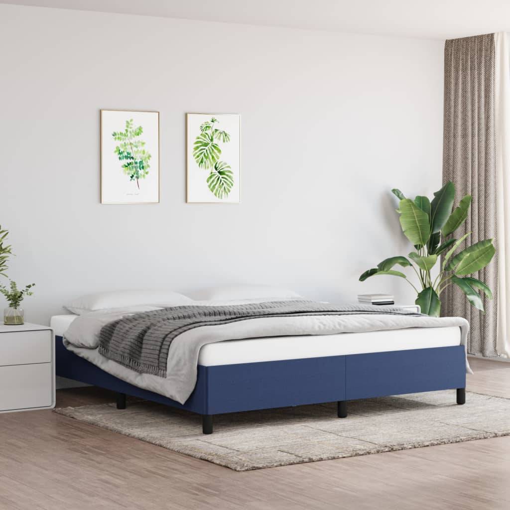 vidaXL Bettgestell ohne Matratze Blau 180x200 cm Stoff