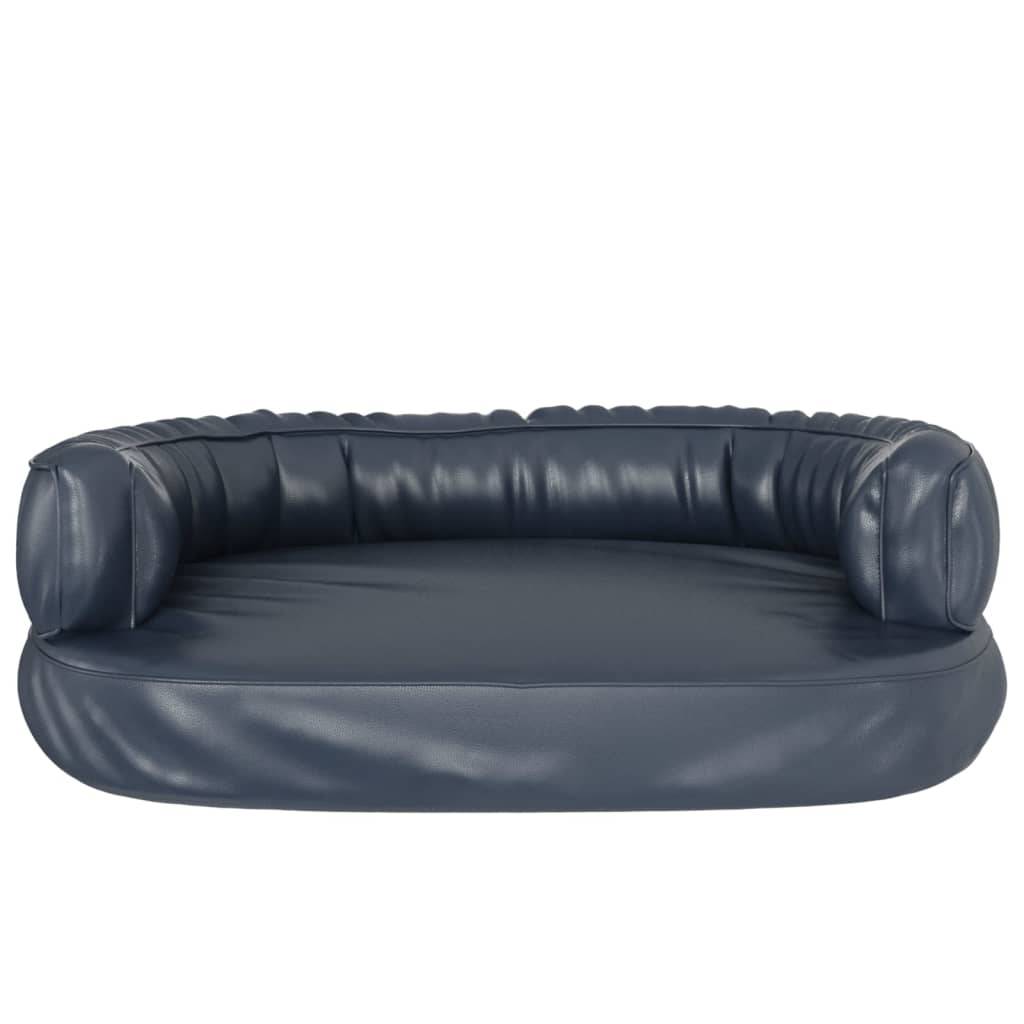vidaXL Hundebett Ergonomisch Schaumstoff Dunkelblau 75x53cm Kunstleder