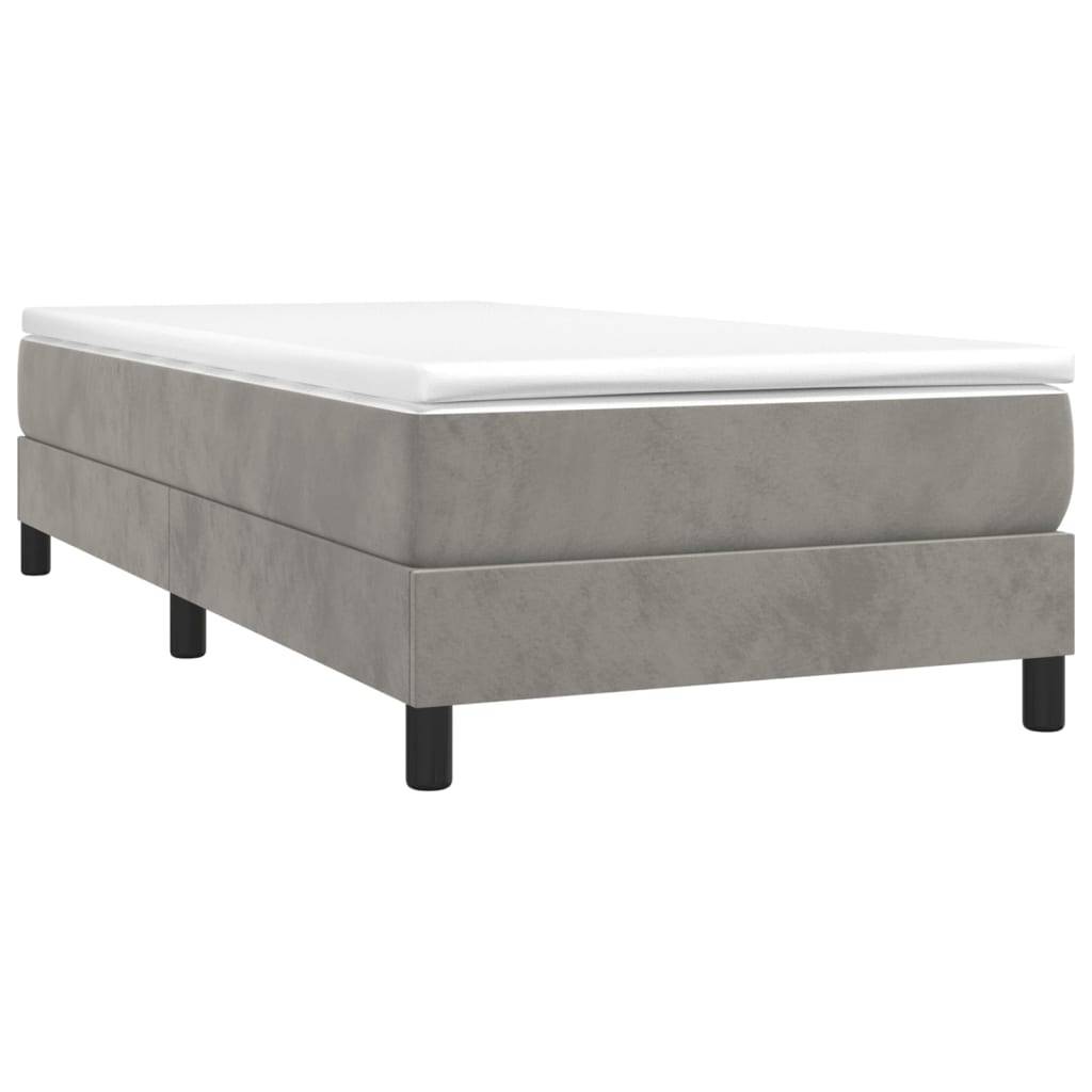 vidaXL Bettgestell ohne Matratze Hellgrau 100x200 cm Samt