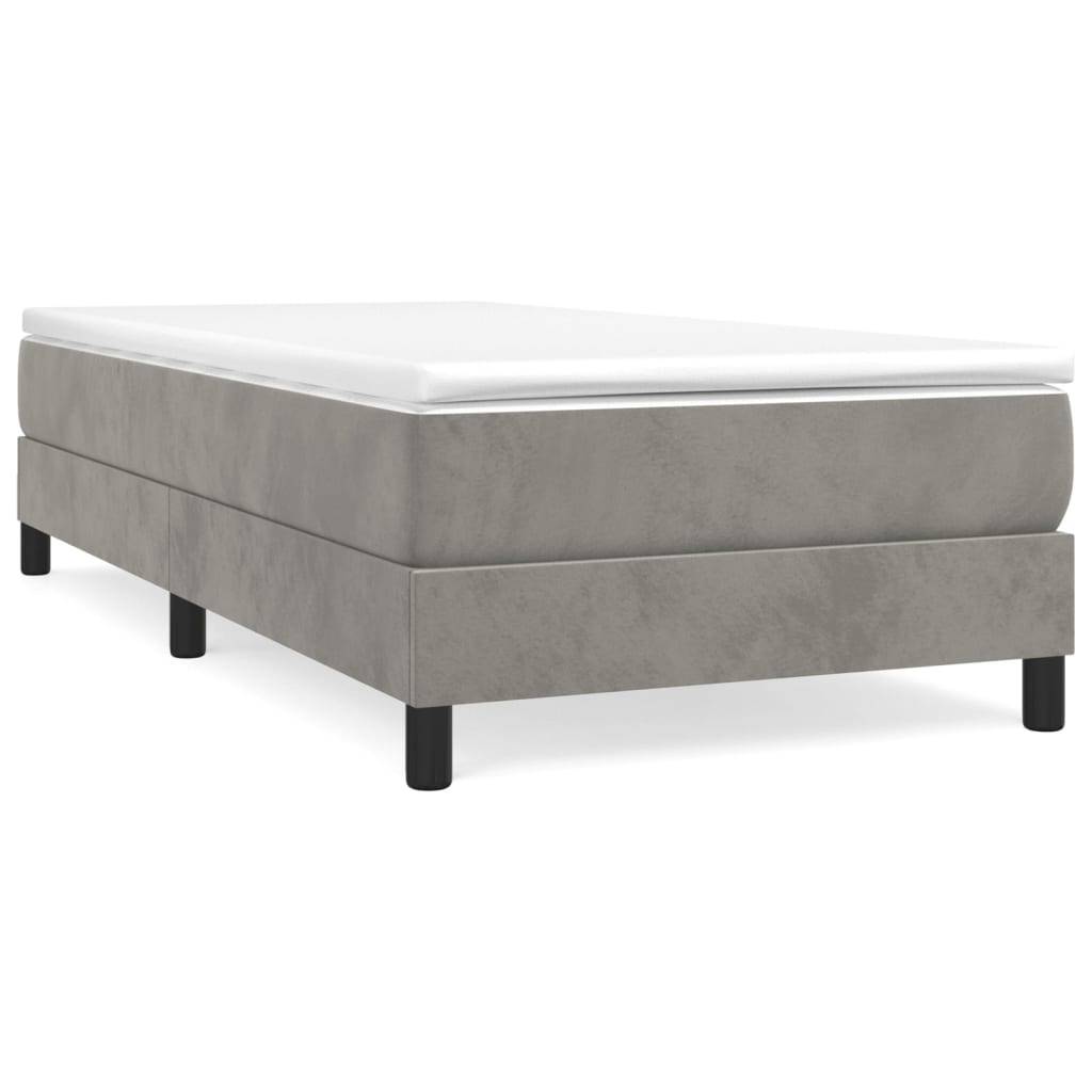 vidaXL Bettgestell ohne Matratze Hellgrau 100x200 cm Samt