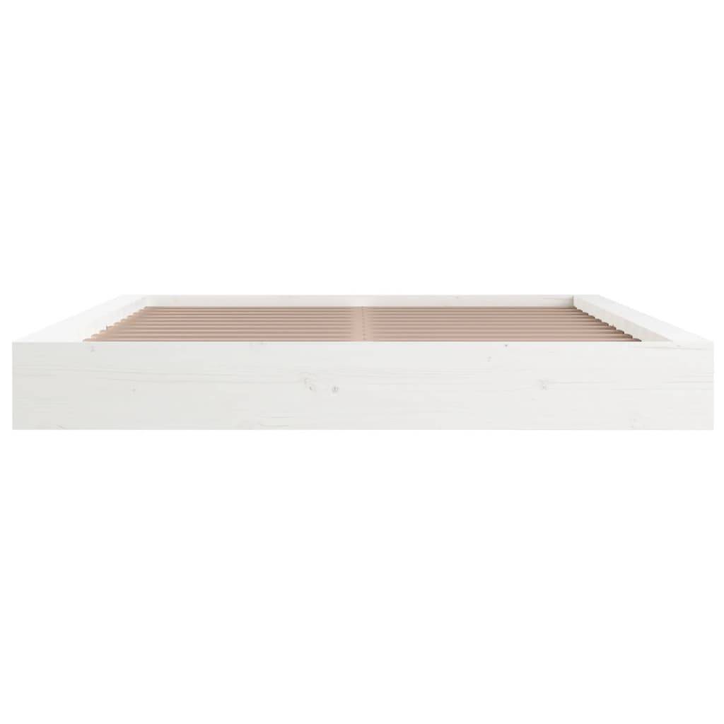 vidaXL Massivholzbett Weiß 140x200 cm