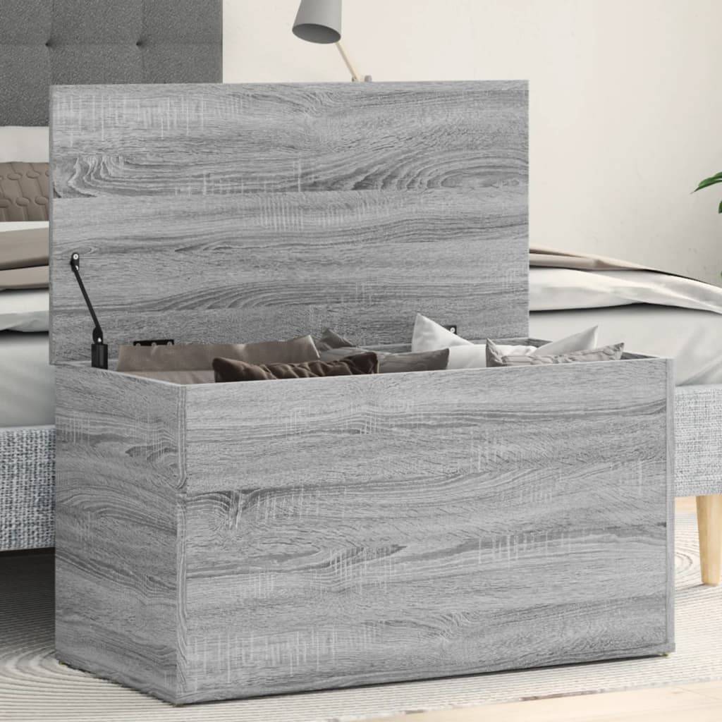 vidaXL Aufbewahrungstruhe Grau Sonoma 84x42x46 cm Holzwerkstoff
